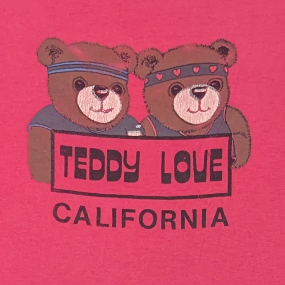 Vintage 80’s Teddy Bear T Shirt Teddy Love California Single Stitch Kawaii - Picture 3 of 5
